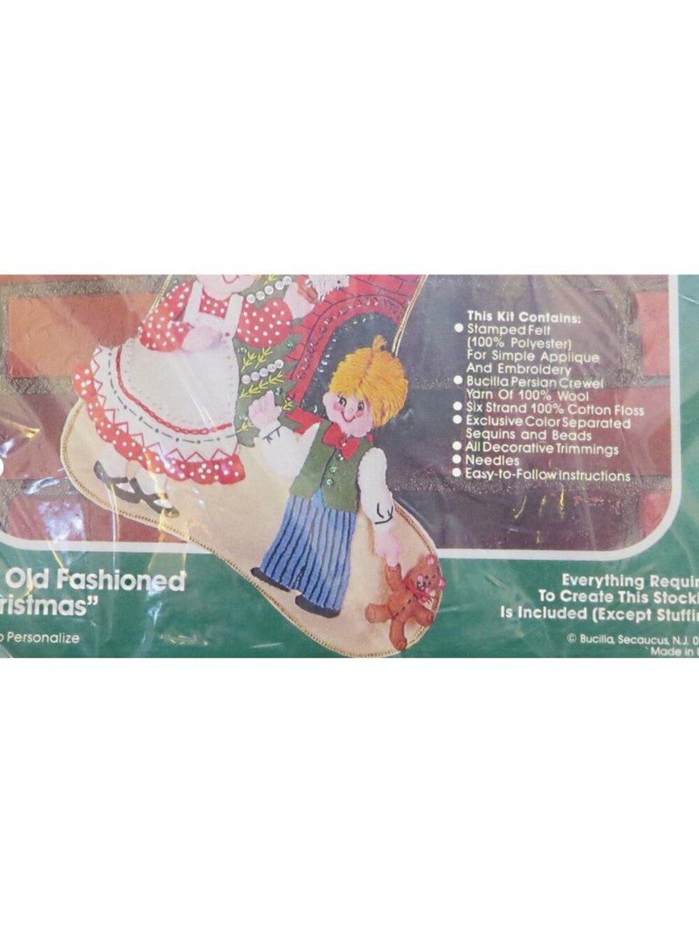 Bucilla Christmas Heirloom "An Old Fashioned Christmas" Stocking Felt  82071 - Picture 4 of 5